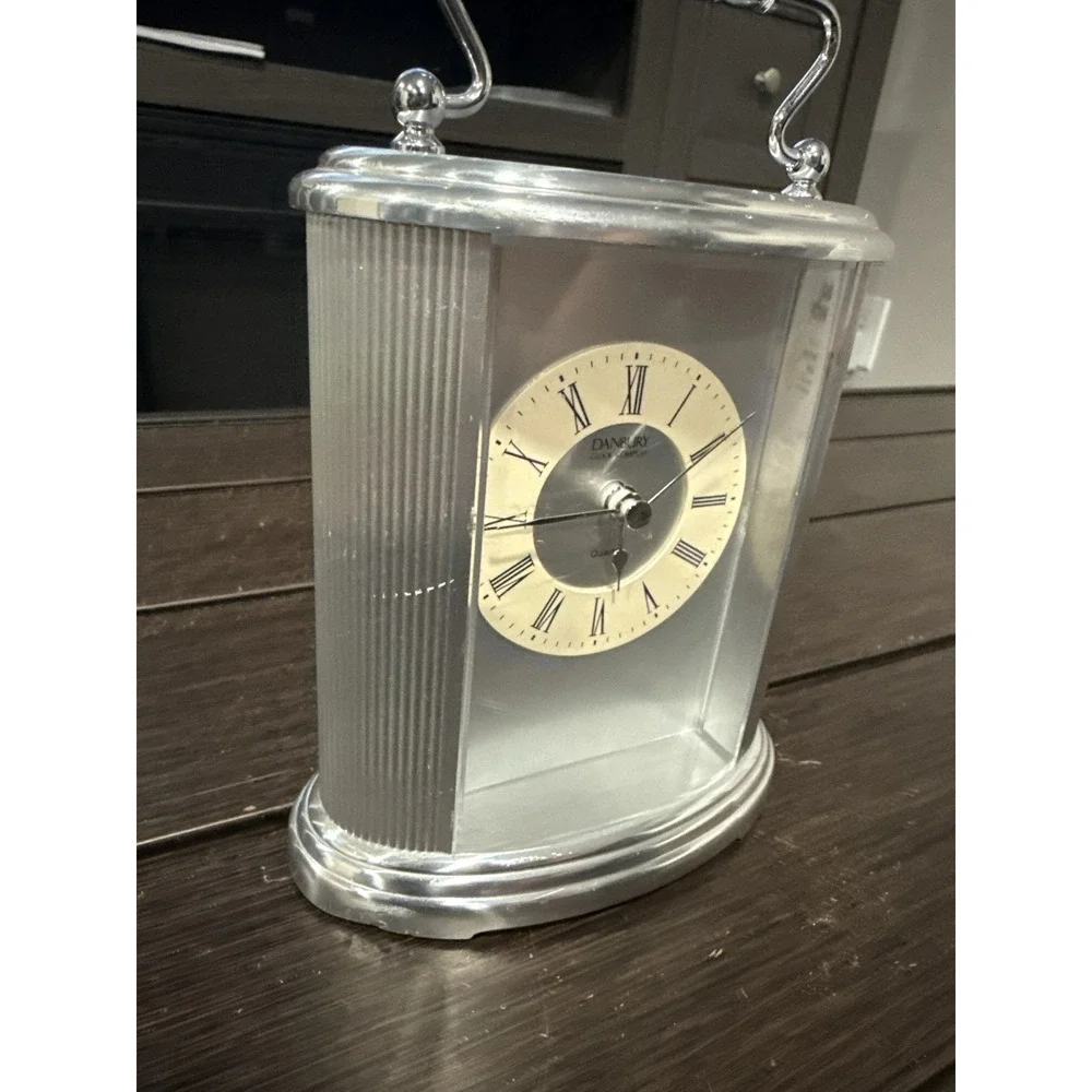 Danbury Clock Company Quartz Carriage Mantle‎ Desk Clock Roman Numerals